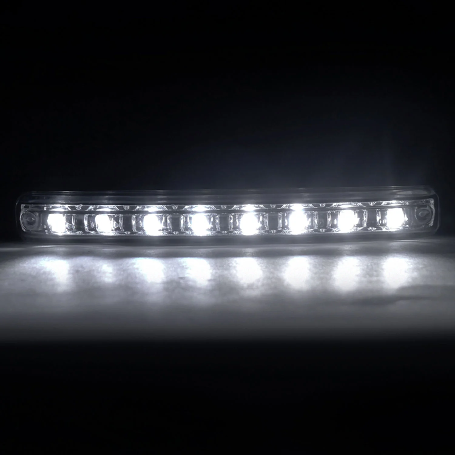 Universal 4W 8 LED 6000K Daytime Running Lights Chrome Housing/Clear Lens - Image 6