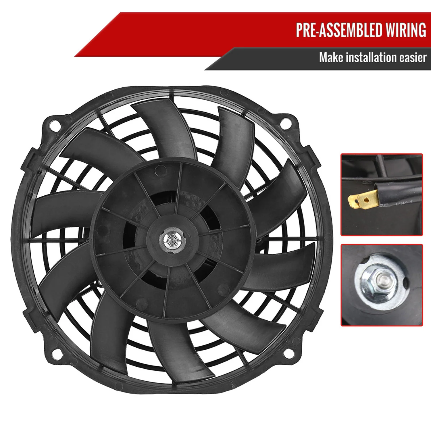 Universal 7 Inch 12V/80W Radiator Cooling Fan Kit - Image 8