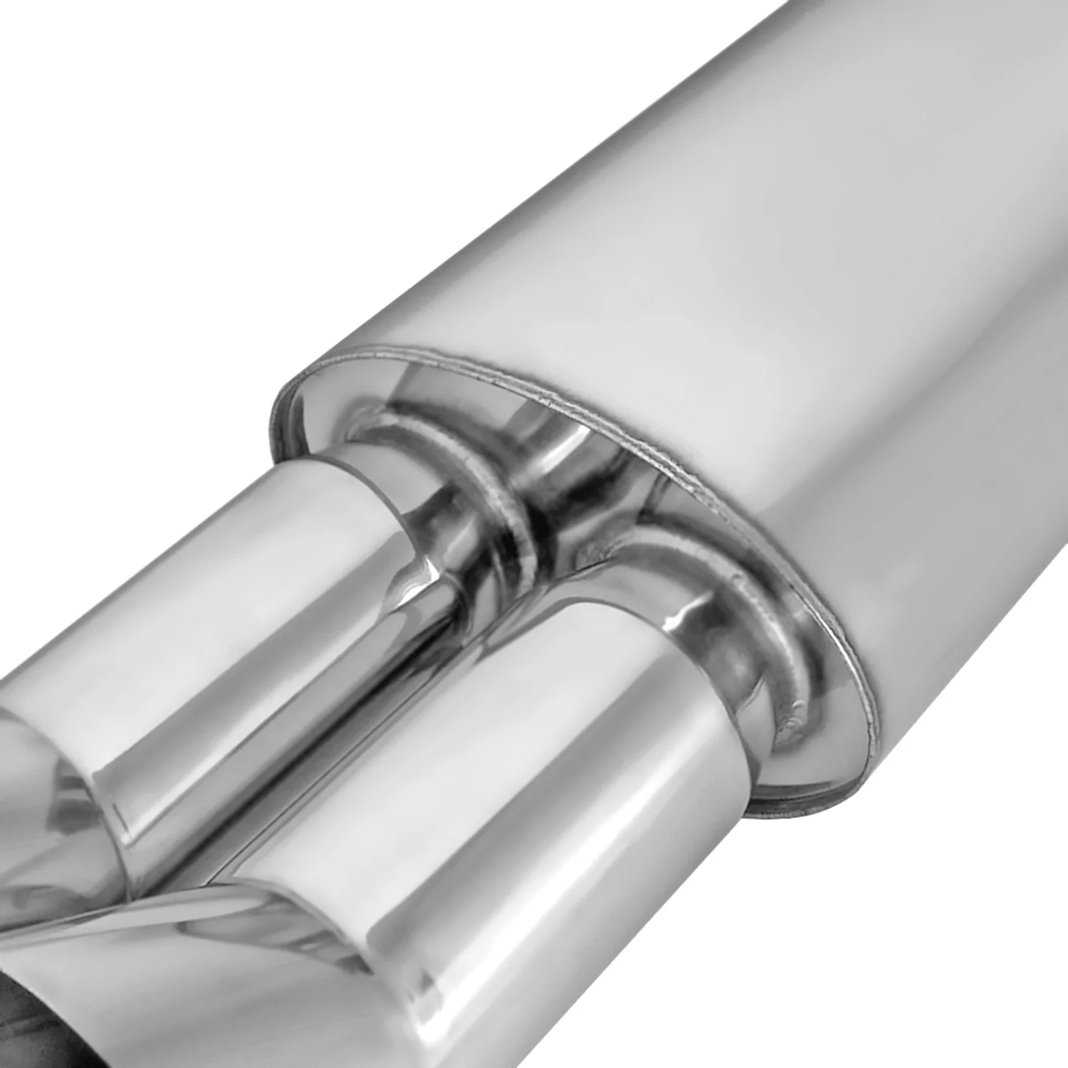 Universal DTM Style 2.5" Inlet/3" Outlet S.Steel Exhaust Muffler w/ Dual Tips - Image 8