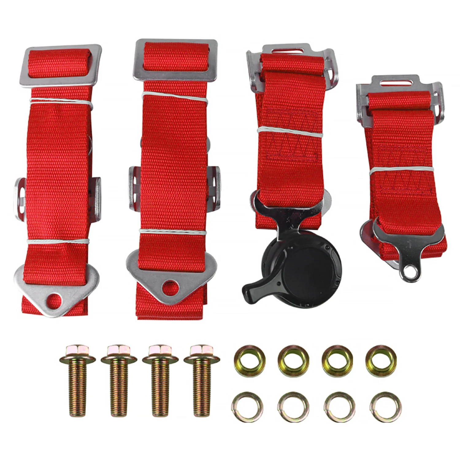 Universal Red 4 Point Quick Release Camlock Racing Seat Belt Safety Harness - Image 9