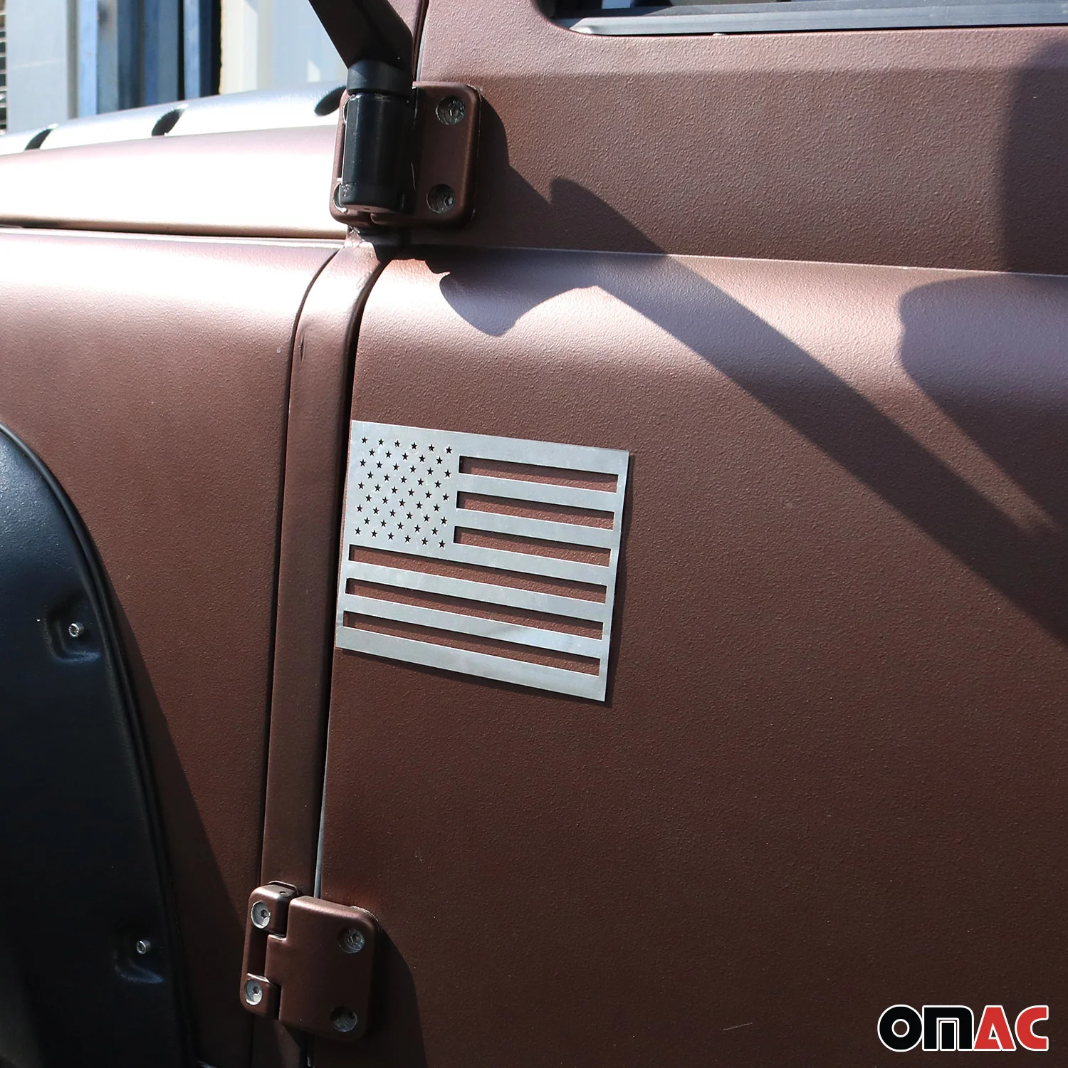 US American Flag 4 Pack Brushed Chrome Decal Car Sticker Emblem Stainless Steel - Image 4