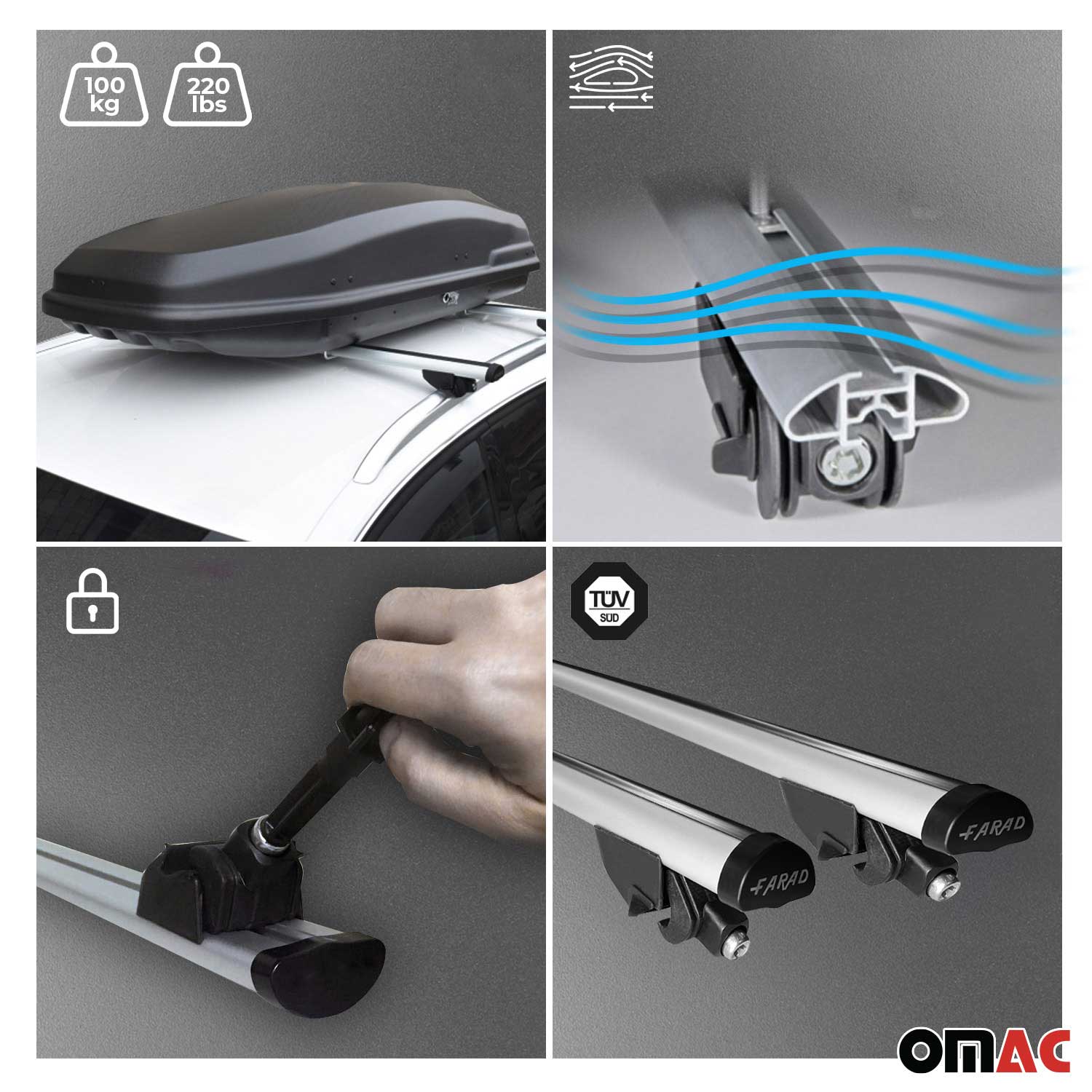 2020-2024 Volvo V60 Cross Country Roof Rack Cross Bars Silver - Image 7