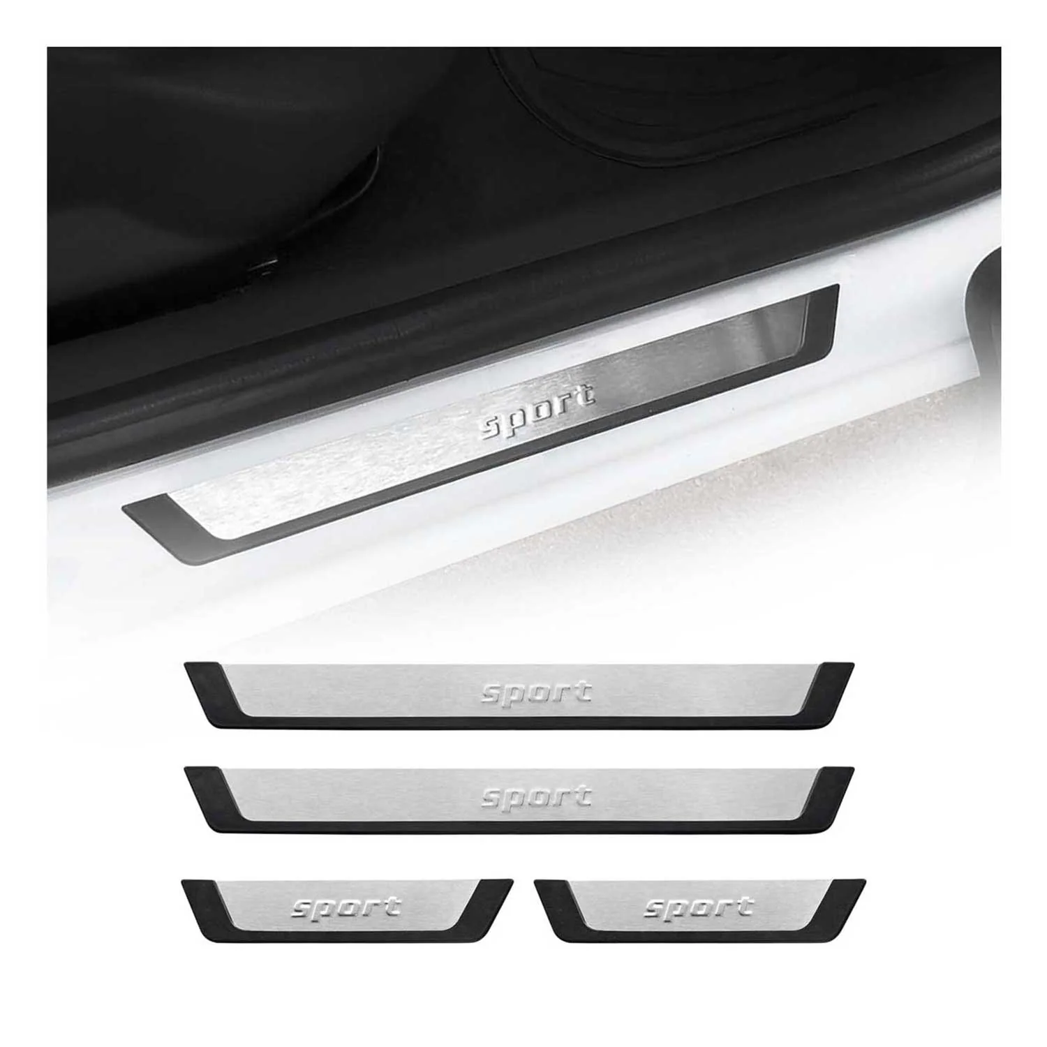 2009-2017 VW Tiguan Door Sill Scuff Plate Scratch Protector Sport Brushed Stainless Steel 4Pcs