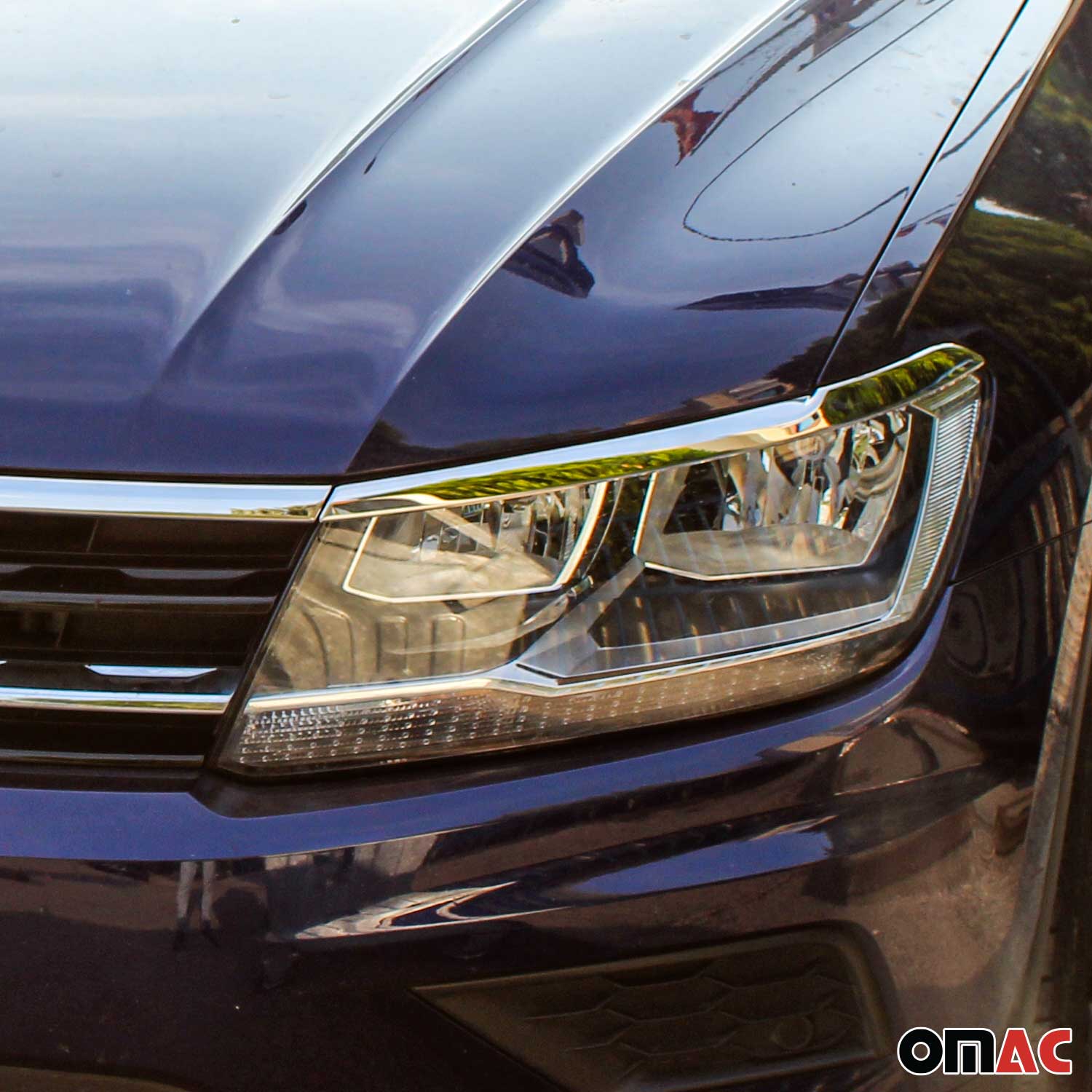2018-2024 VW Tiguan Fog Light Headlight Lamp Surround Trim Silver 3 Pcs - Image 3
