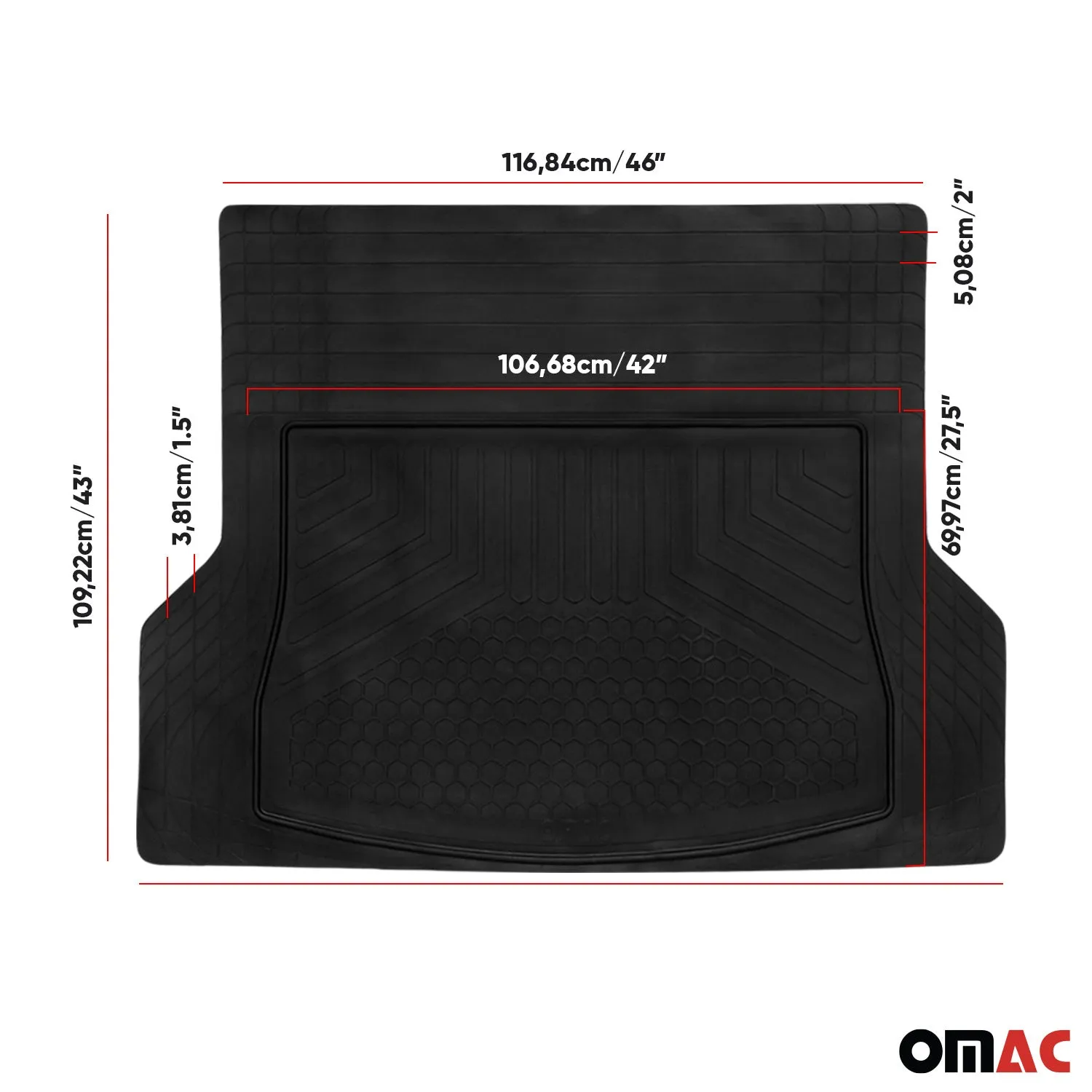 Chevrolet Express Universal Cargo Mat Liner Waterproof Rubber Black 1Pc - Image 5