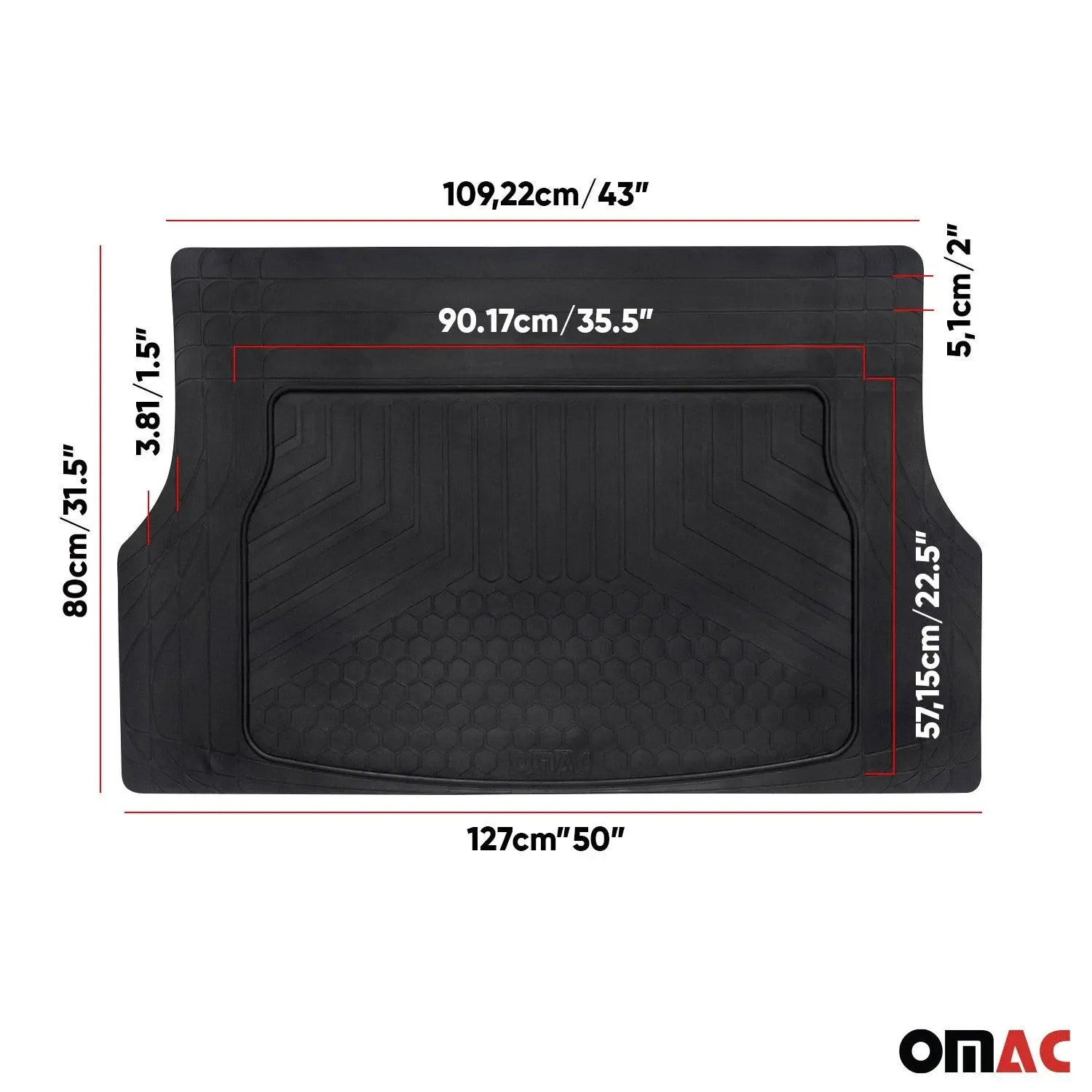 Volvo V60 Universal Cargo Mats Liner All Weather Black Rubber - Image 5