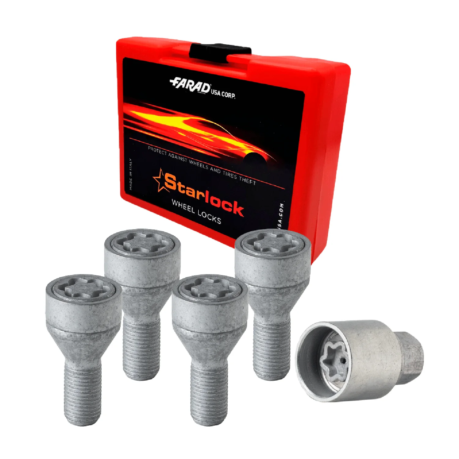 Wheel Lock Kit for Alfa Romeo Giulia /Stelvio 2017-26 M14X1,5 Silver 4Locks&1Key