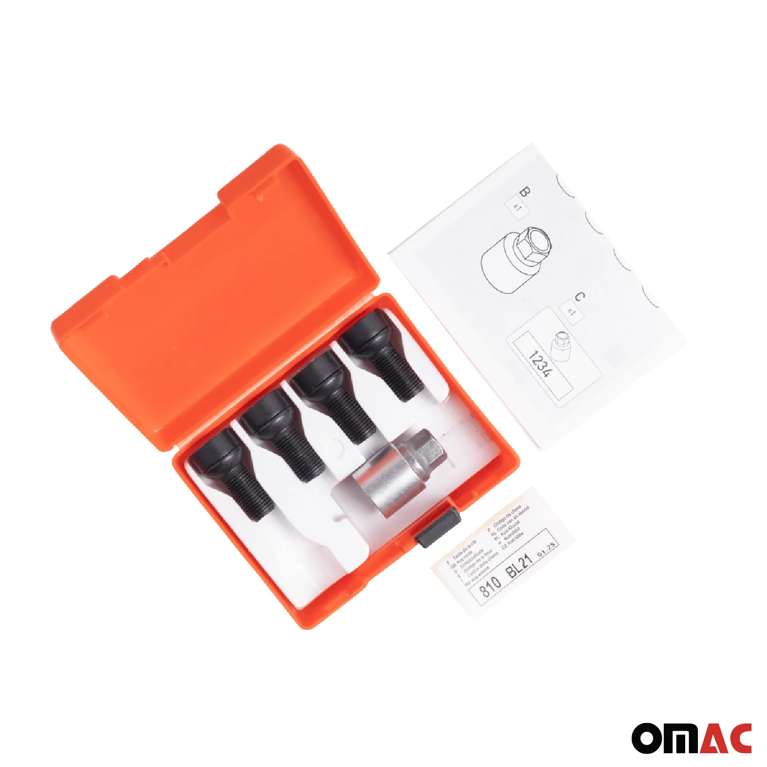 Wheel Lock Kit for Audi A1 / A3 / A4 / A5 M14X1,5 Bolt Black 4Locks & 1Key - Image 5