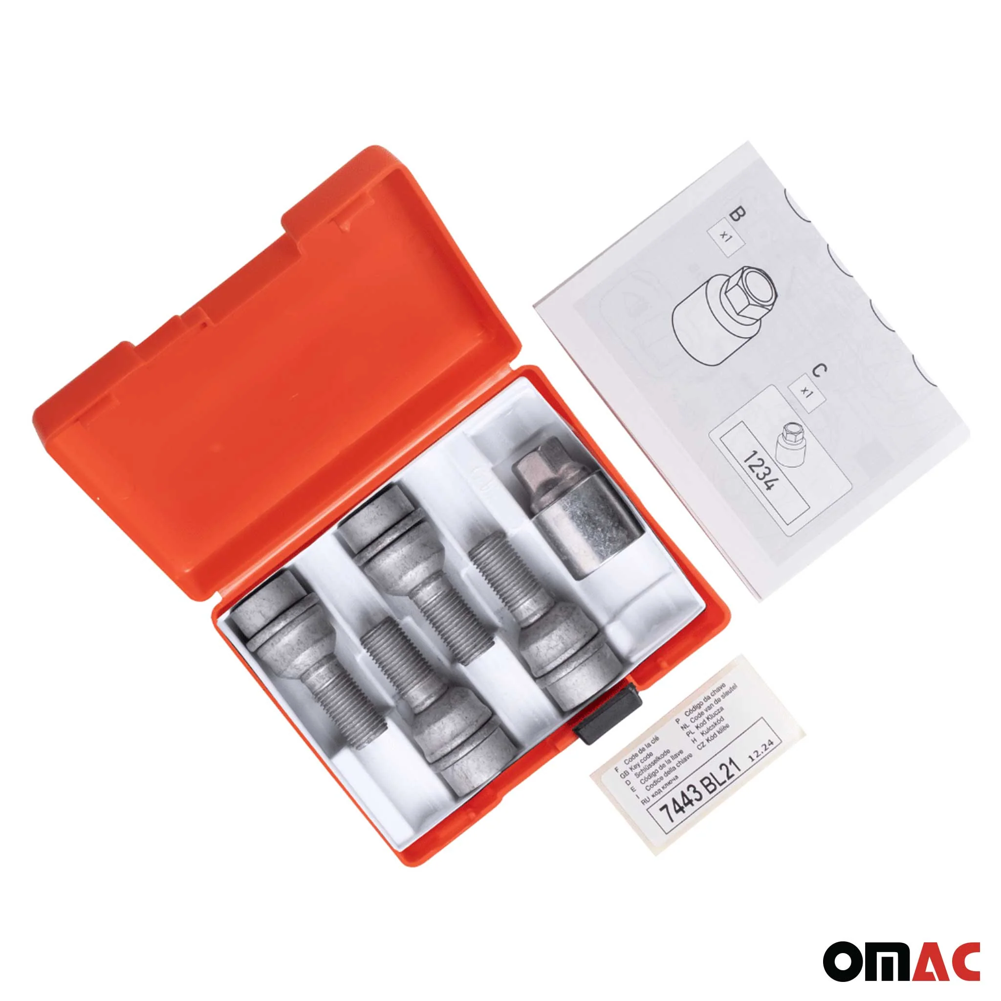 Wheel Lock Kit for Audi Q6 E-Tron Q7 Q8 M14X1,5 Galvanized Silver 4Locks&1Key - Image 5
