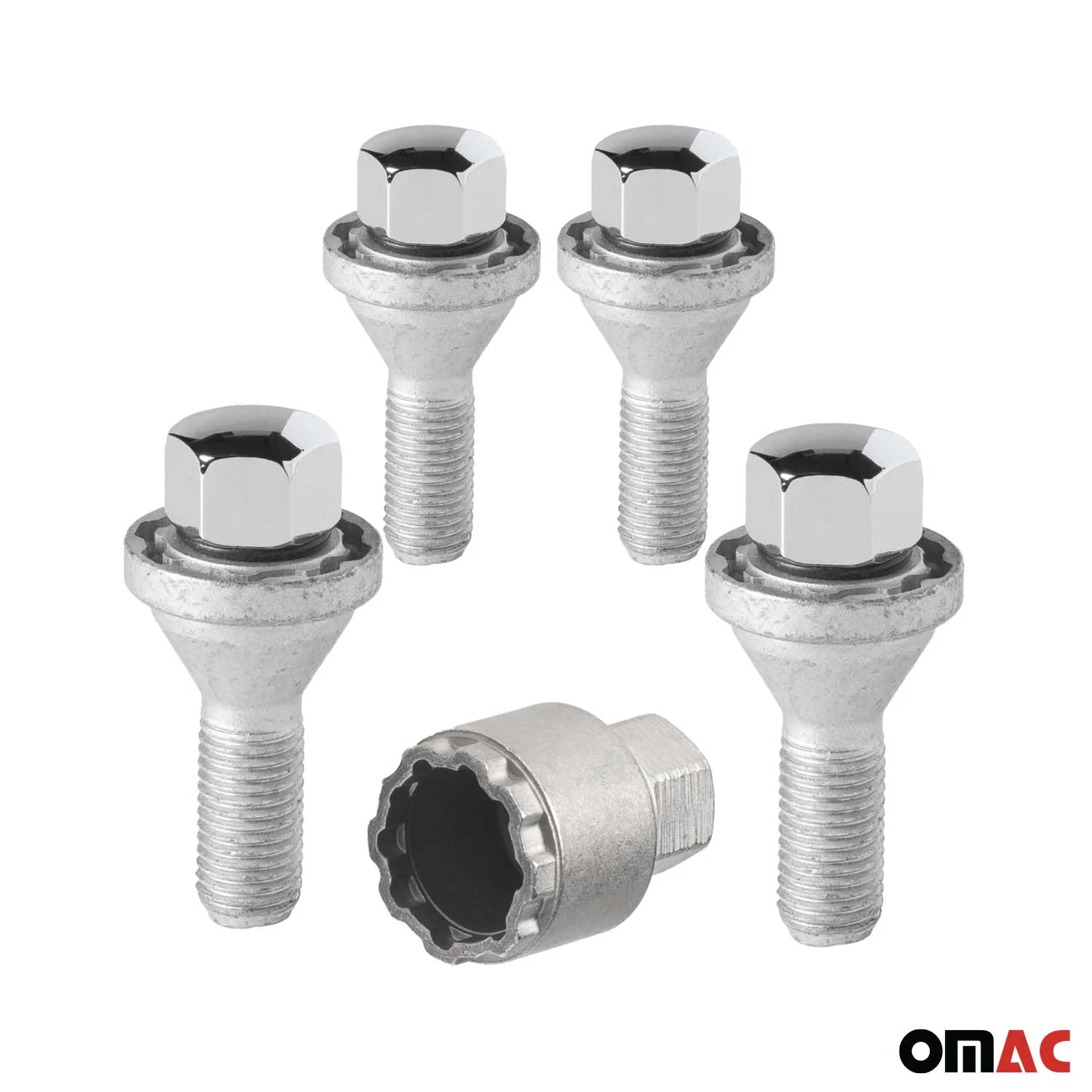 Wheel Lock Kit for BMW 5 Series 6 Series M14X1.25 Bolt Chromed 4Locks & 1Key - Image 9