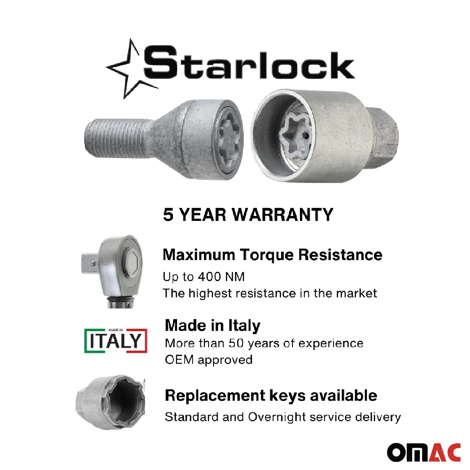 Wheel Lock Kit for BMW XM / 8 Series M14X1,25 Bolt Galvanized Silver 4Locks - Image 3