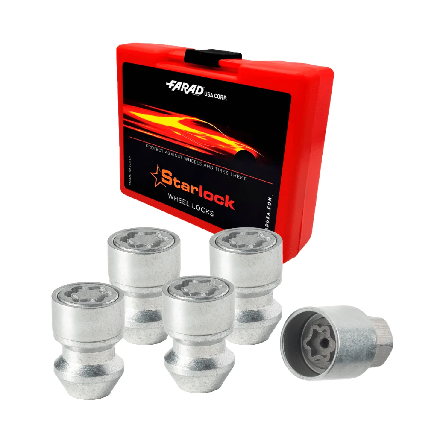Wheel Lock Kit for GMC Canyon M14X1,5 Nut Galvanized Silver 4Locks & 1Key