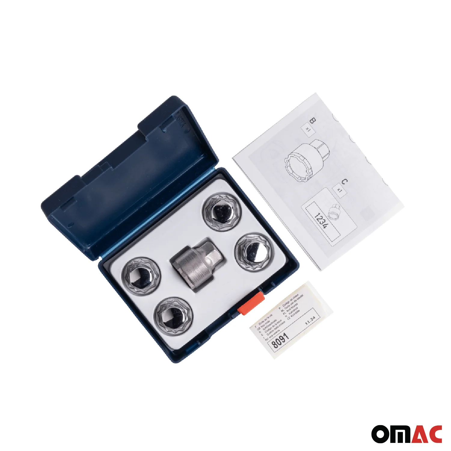 Wheel Lock Kit for Honda CR-V M12X1.5 Nut Chromed 4Locks & 1Key - Image 5