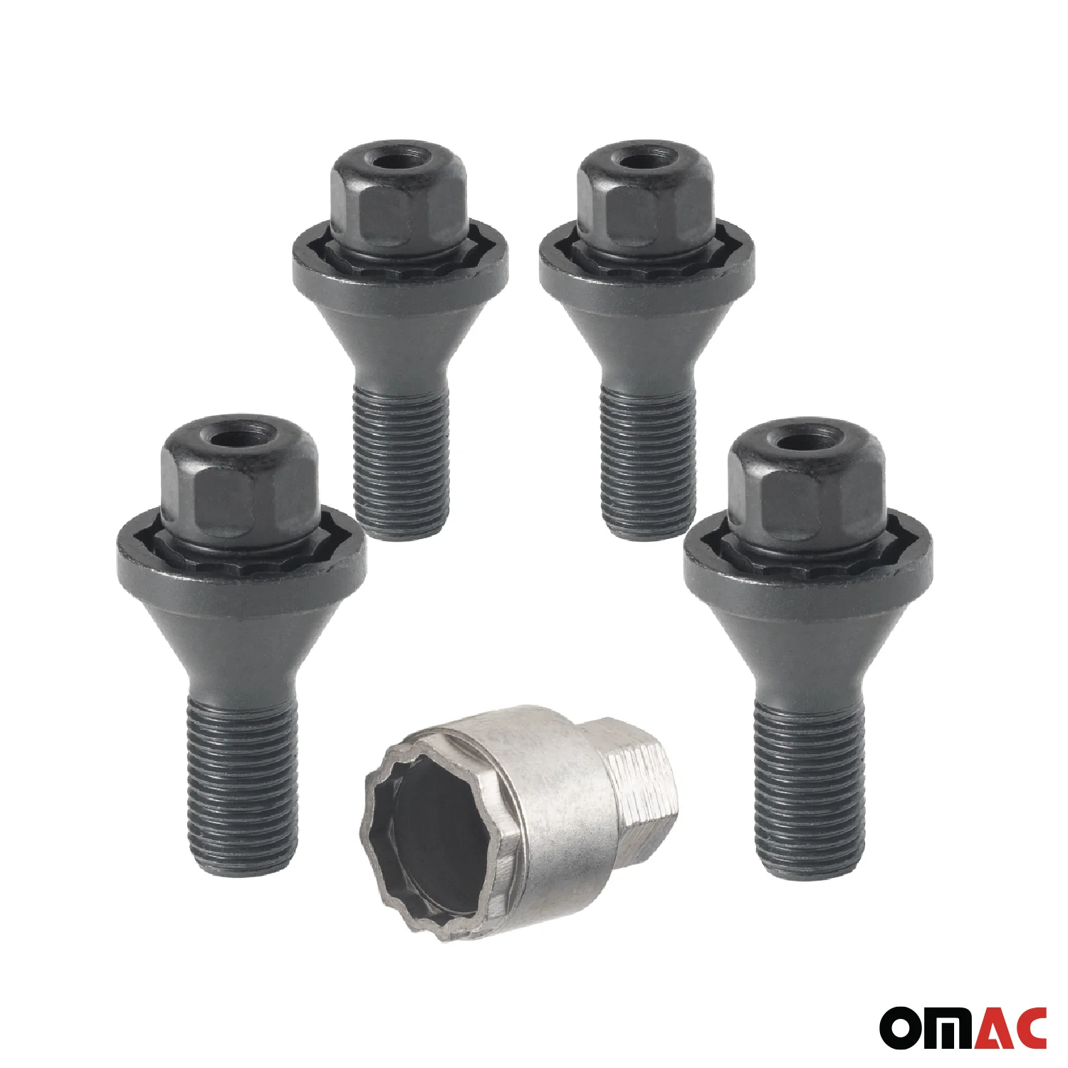Wheel Lock Kit for Jeep Cherokee M12X1.25 Bolt Chromed Black 4Locks & 1Key - Image 9