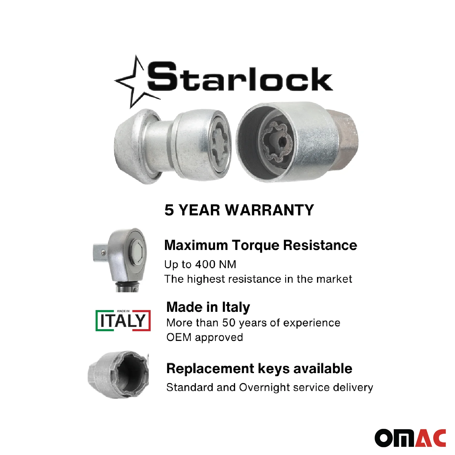Wheel Lock Kit for Land Rover Discovery Sport M14X1,5 Silver 4Locks&1Key - Image 3
