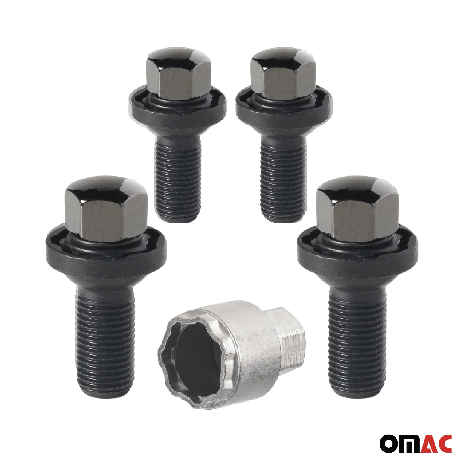 Wheel Lock Kit for Mercedes E-Class 2003-2012 M14X1,5 Chromed Black 4Locks&1Key - Image 9