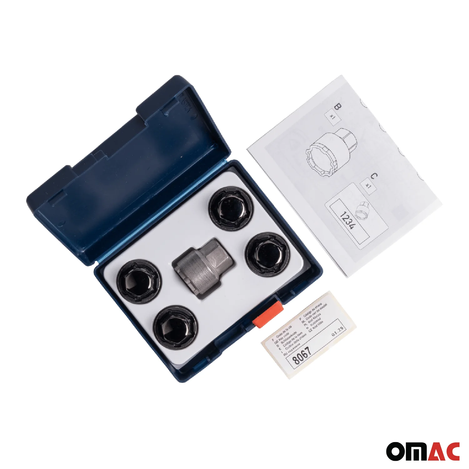 Wheel Lock Kit for Mitsubishi Lancer Outlander M12X1,5 Chromed Black 4Locks&1Key - Image 5