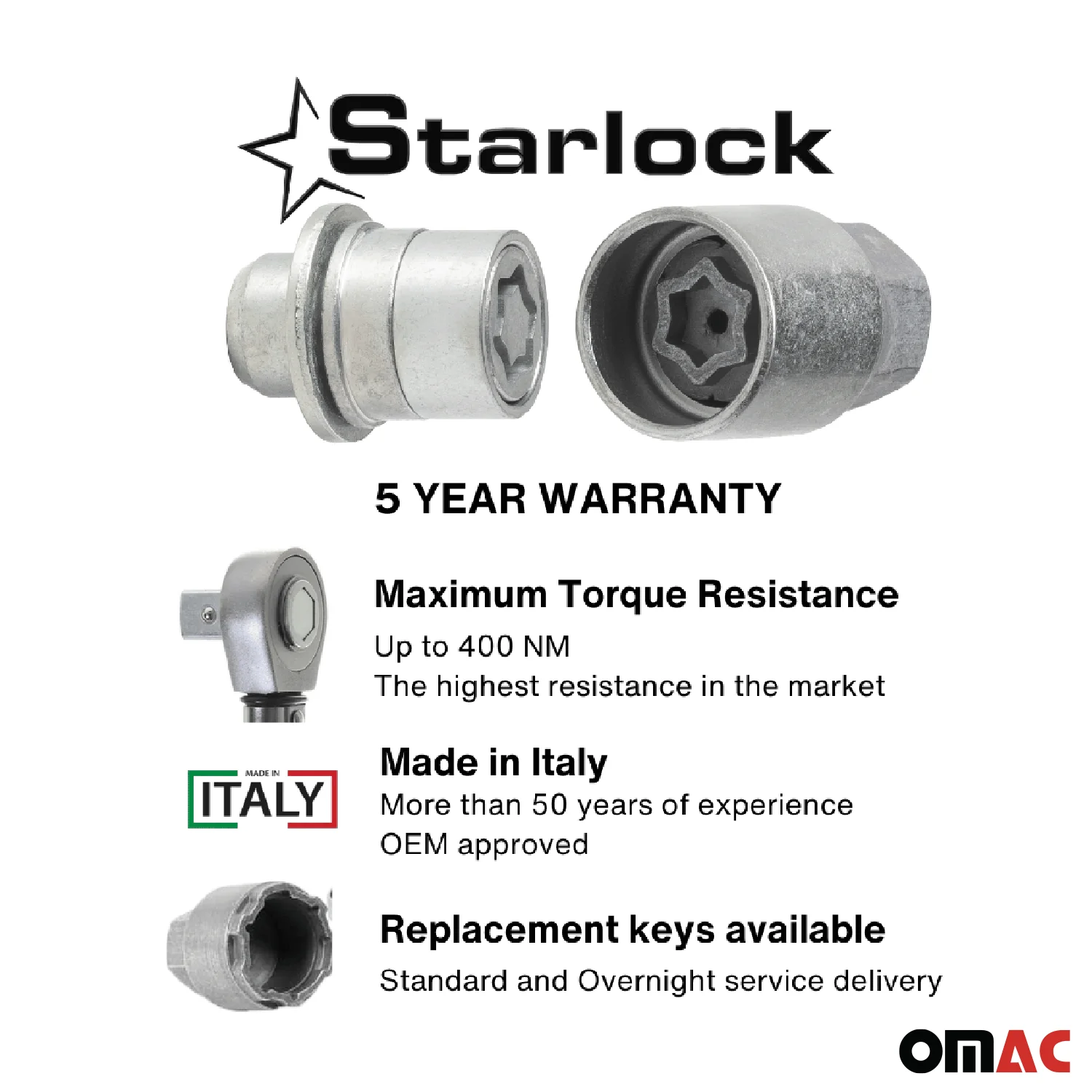Wheel Lock Kit for Mitsubishi Lancer Outlander M12X1,5 Nut Silver 4Locks - Image 3