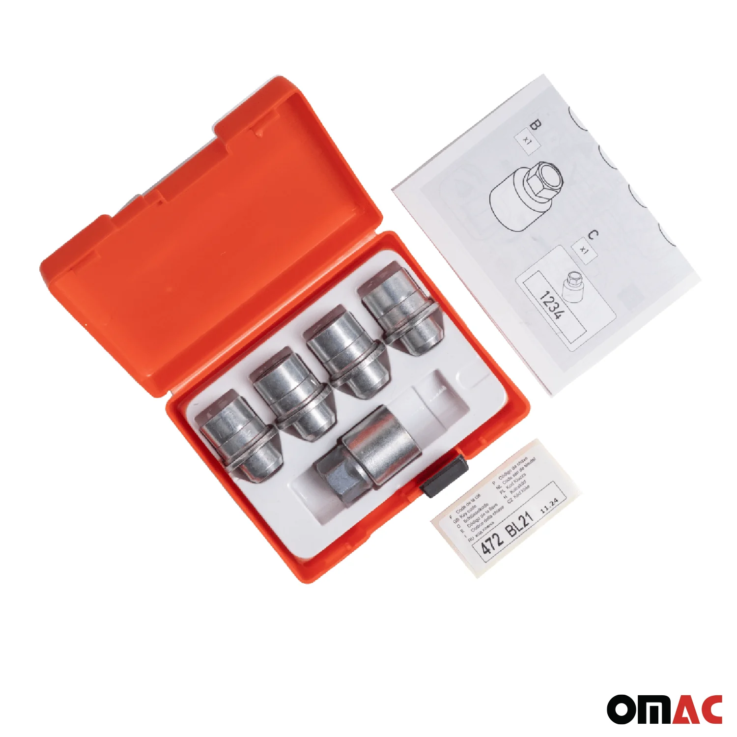 Wheel Lock Kit for Mitsubishi Lancer Outlander M12X1,5 Nut Silver 4Locks - Image 5