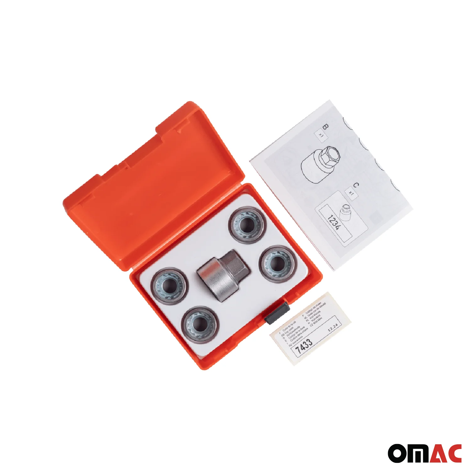 Wheel Lock Kit for RAM 2500 / 3500 M14X1,5 Nut Galvanized Silver 4Locks & 1Key - Image 5