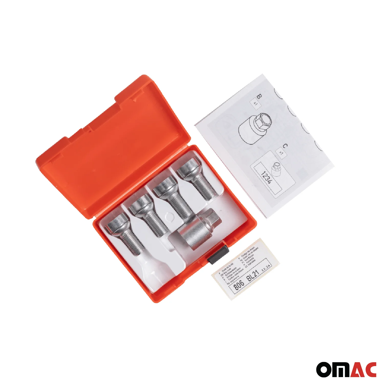Wheel Lock Kit for Volvo XC60 M14X1,5 Bolt Galvanized Silver 4Locks & 1Key - Image 5