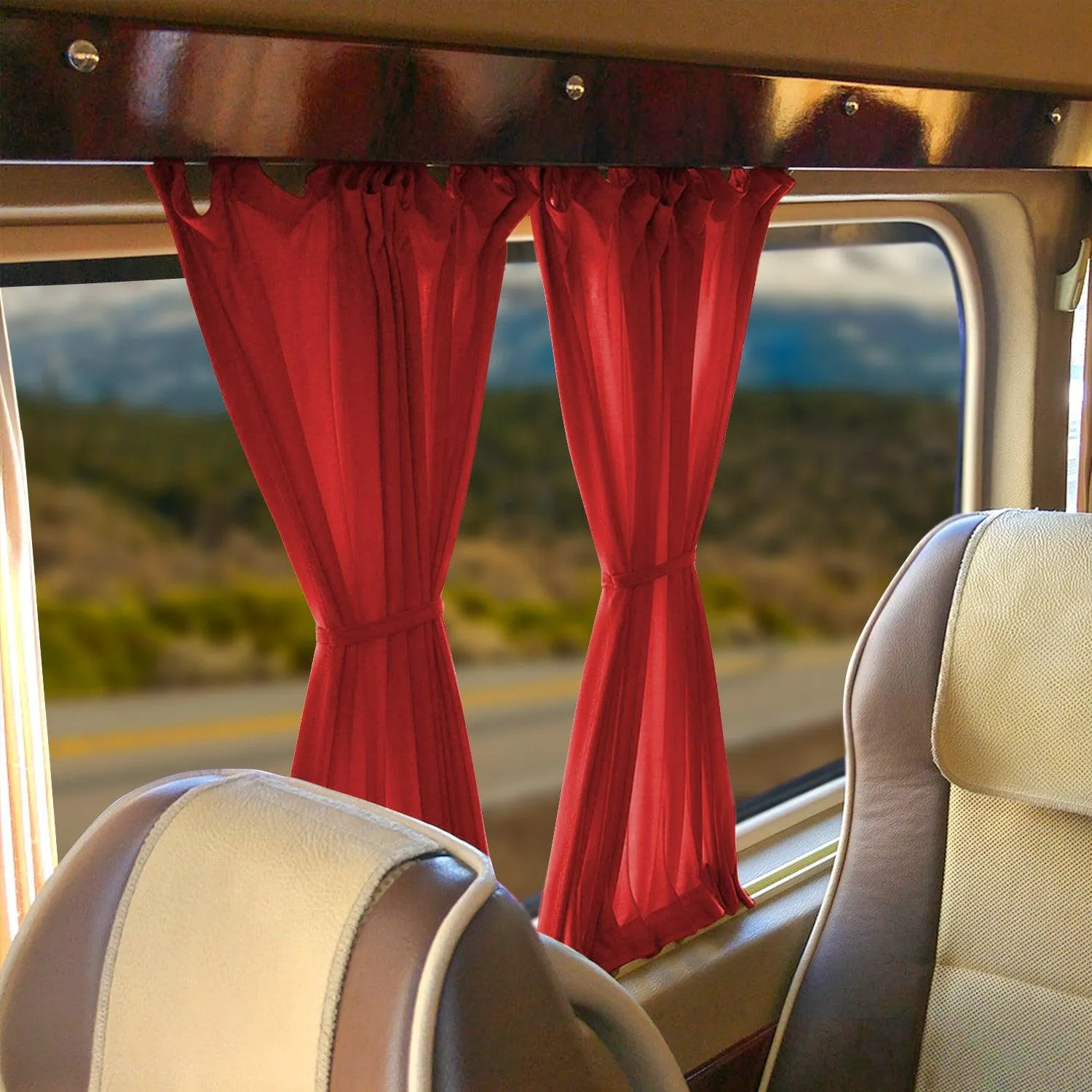 2016-2024 Mercedes Metris Side Window Curtain Sunshade UV Block 10x Red - Image 7