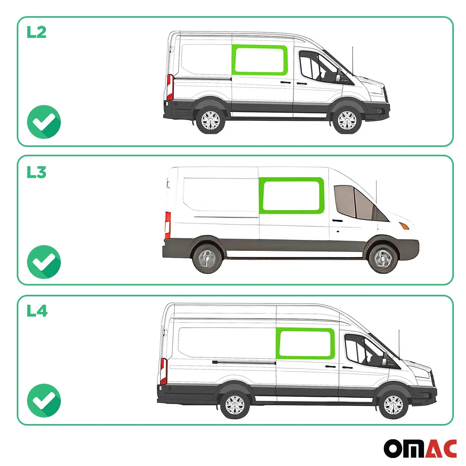 2015-2026 Ford Transit Window Glass Mid-High Roof Front Right Side L2 L3 L4 - Image 3