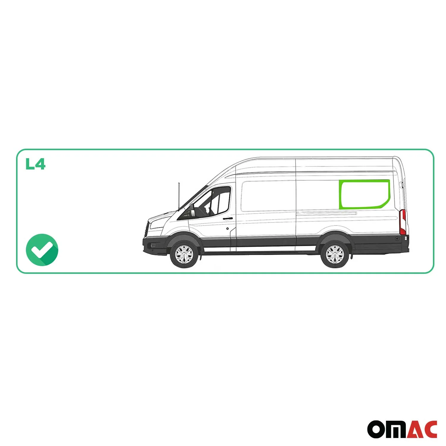 2015-2026 Ford Transit Window Glass Mid-High Roof Rear Left Side L4 Black - Image 3