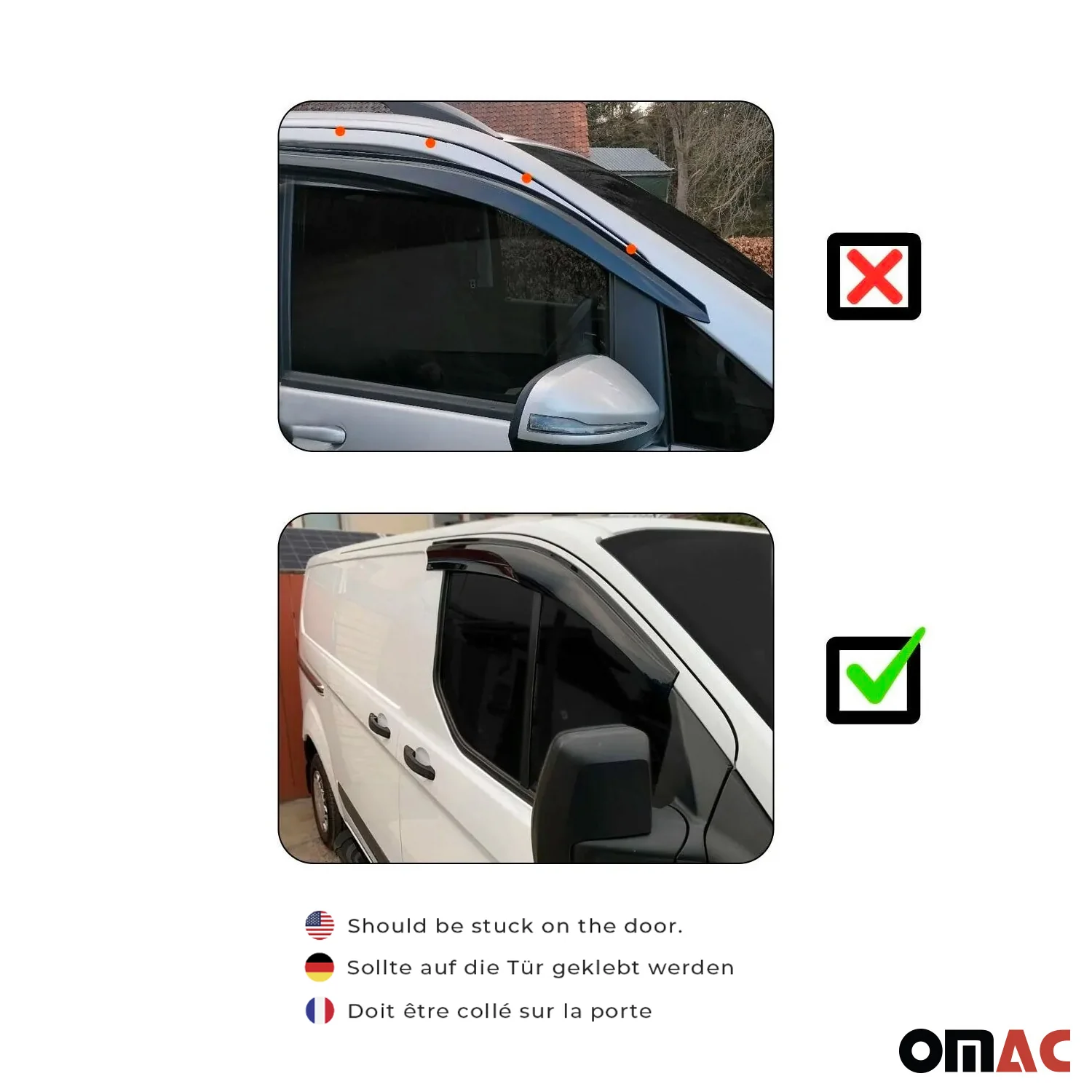 2012-2014 Volkswagen Passat Sedan Window Visor Vent Rain Deflector 4Pcs Smoke - Image 5