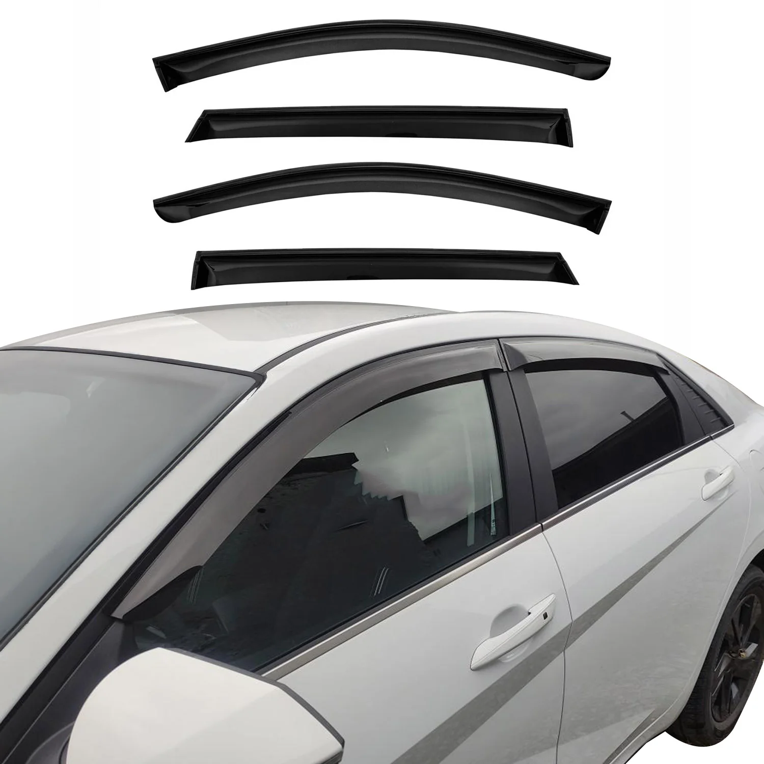 2021-2026 Kia K5 Sedan Window Visor Vent Rain Deflector 4Pcs Smoke