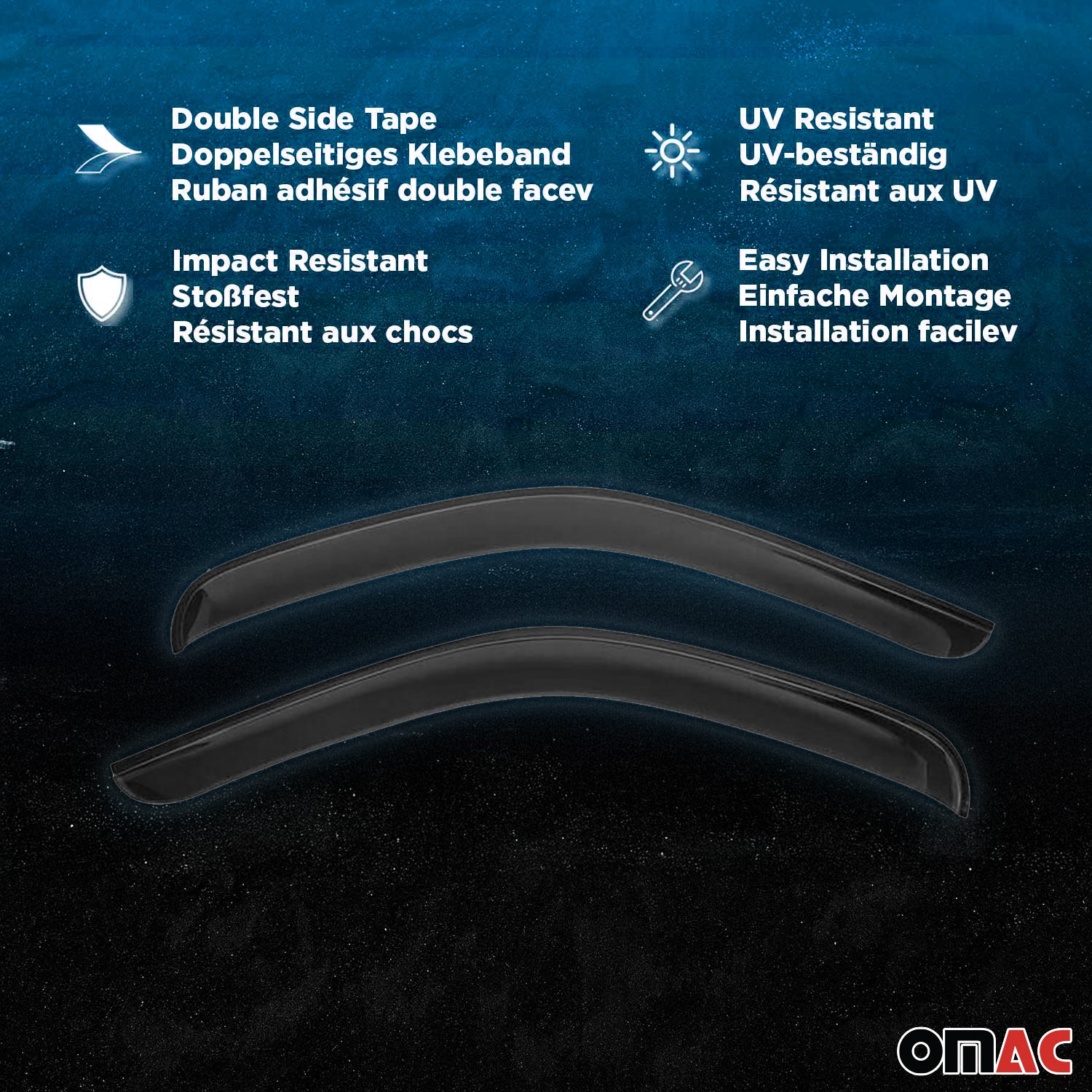 2013-2018 Hyundai Santa Fe Window Visor Vent Rain Deflector 4Pcs Smoke - Image 4