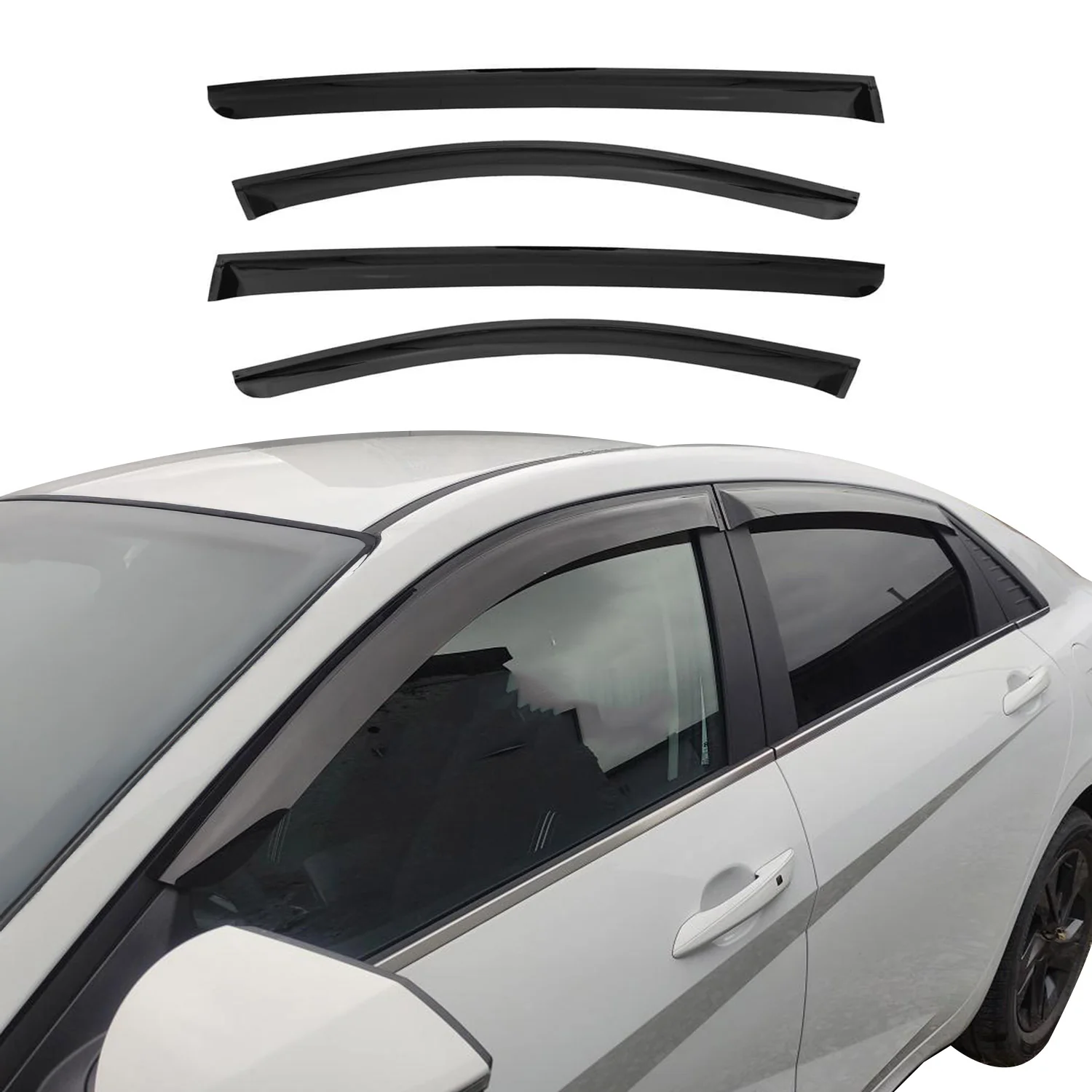2018-2023 Kia Stinger Window Visor Vent Rain Deflector 4Pcs Smoke
